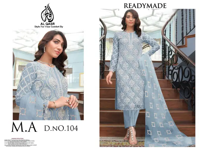 MA-104 AL-Qasr Georgette Kurti With Bottom Dupatta Wholesale In India